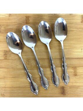 1847 Rogers Bros IS Cotillion 4 Teaspoons Stainless Steel Flatware 70s